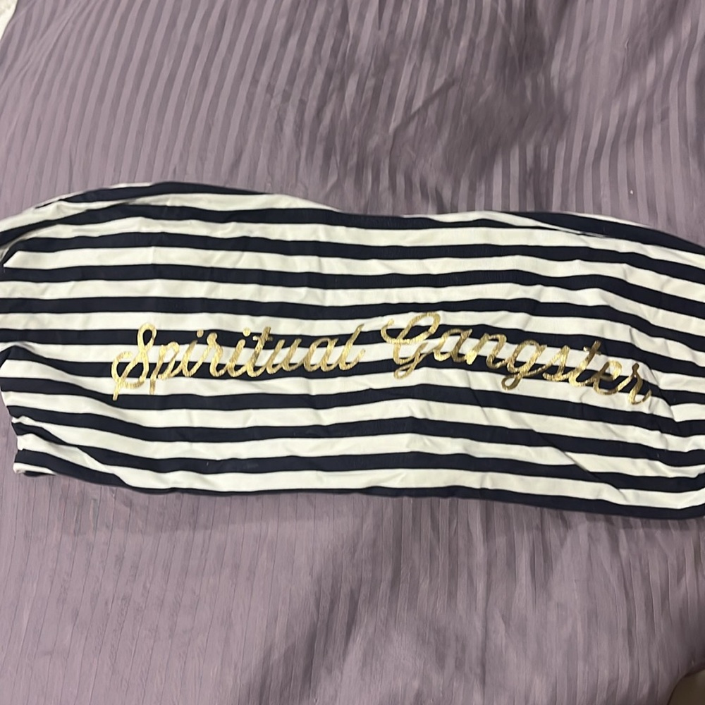 Spiritual Gangster stripped logo in gold  Align Bikini Top